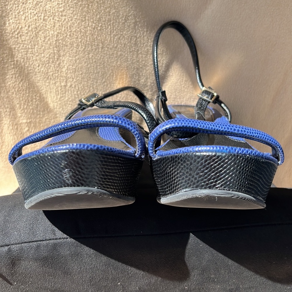 Authentic Fendi Blue Leather Platform Wedge - Picture 7 of 16